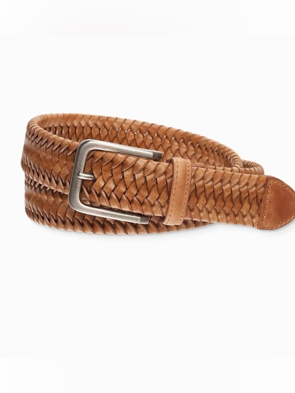 Tommy Bahama dark cognac braided leather belt medium